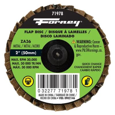 FOR71978-5 image(0) - Forney Industries Quick Change Flap Disc, 36 Grit, 2 in 5 PK