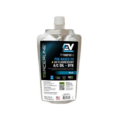 TRATP100EVD-5 image(0) - Tracer 5 oz (148 ml) foil pouch POE-Based A/C oil with fluorescent dye for electric vehicles (compatible with R-1234yf and R-134a systems)