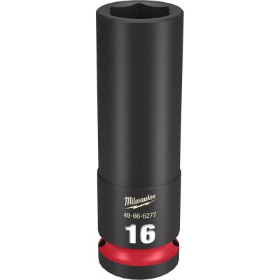 MLW49-66-6277 image(0) - Milwaukee Tool SHOCKWAVE Impact Duty  1/2"Drive 16MM Deep 6 Point Socket