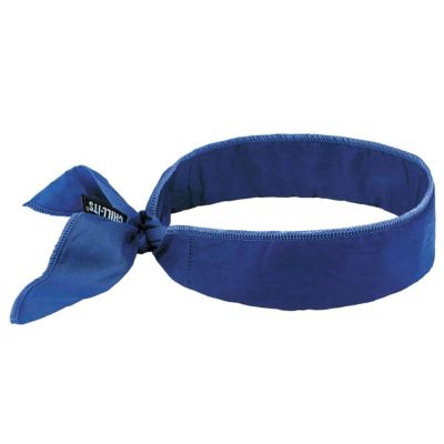 ERG12399 image(0) - Ergodyne 6702 Solid Blue Evap. Cooling Bandana - Embedded Polymers - Tie