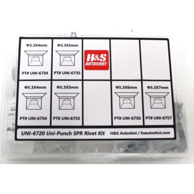 HSAUNI-6720 image(0) - H&S AutoShot 300pc Rivet Assortment