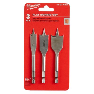 MLW48-27-0020 image(0) - Milwaukee Tool 3PC Stubby Flat Boring Set