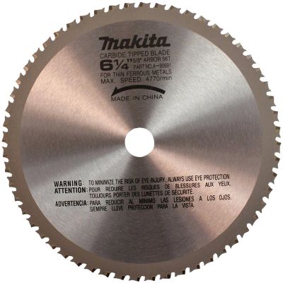 MAKA-90691 image(0) - Makita 6 1/4" 56T Carbide Tipped Saw Blade, Ferrous Metal, Thin Gauge