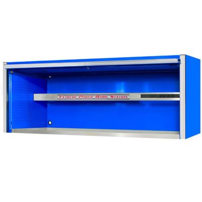 EXTEX7201HCQBLCR image(0) - Extreme Tools EXQ Series 72"W x 30"D Professional Extreme Power Workstation Hutch Blue with Chrome Handle