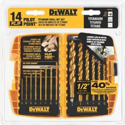 DWTDW1354 image(0) - DeWalt 14pc Titanium Drill Bit Set