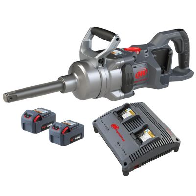 IRTW9691-K2E image(0) - Ingersoll Rand 1 Inch 20V Cordless Impact Wrench 2 Battery Kit, 6 Inch Ext Anvil, 3000 ft-lb Torque, Friction Ring-Thru-hole Retainer, D-Handle