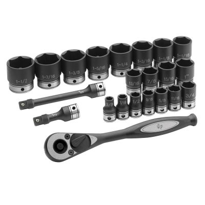 GRE82622 image(0) - Grey Pneumatic 1/2" Dr. 22pc Fractional Duo-Socket Set - 6 Pt.