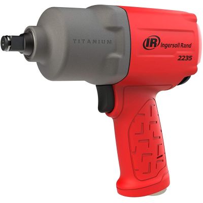 IRT2235TIMAX-R image(0) - Ingersoll Rand 1/2 Inch Air Impact Wrench, 1350 ft-lb Torque, Titanium Hammercase, Friction Ring Retainer, Pistol Grip, Red