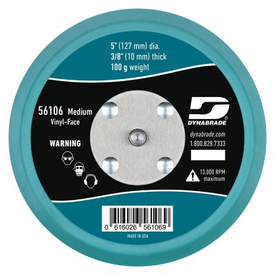 DYB56106 image(0) - Dynabrade Vinyl-Face 3/8" Urethane Med-Density 5/16" 24-Male Thread 5" Dia Non-Vacuum Disc Pad