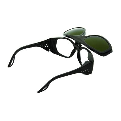 SRWS72903 image(0) - Sellstrom Sellstrom - Safety Glasses - X35 Series - Clear Lens -Black Frame - Hard Coated - With Shade 3 IR Flip Lens