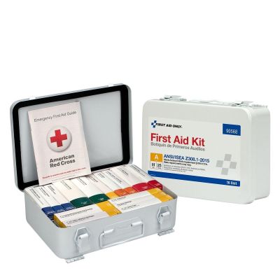 FAO90568 image(0) - First Aid Only 16 Unit First Aid Kit ANSI A  Metal Case