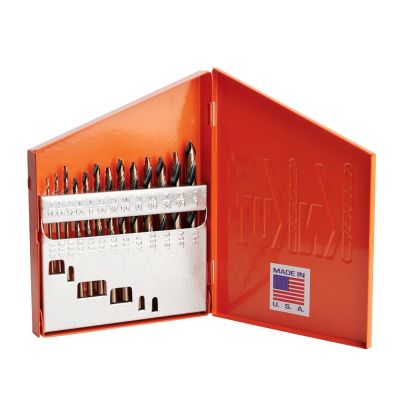 KNK13KK10 image(0) - KnKut KnKut 13 Piece Mechanics Length Step Point Drill Bit Set 1/16"-1/4" by 64ths