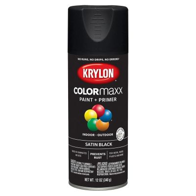 DUP5557 image(0) - Krylon Satin Black; 12 oz. Aerosol