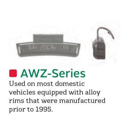 PWWAW250Z image(0) - Wegmann Automotive 2.5 oz Zinc Coated Clip-on AWZ Red Series Wheel Weight (Box of 25)