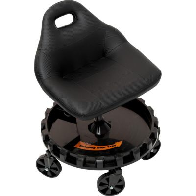 TRX2-702 image(0) - Traxion 2-702 ProGear Mobile Rolling Gear Race Seat with Tray and Five All Terrain Casters - Black