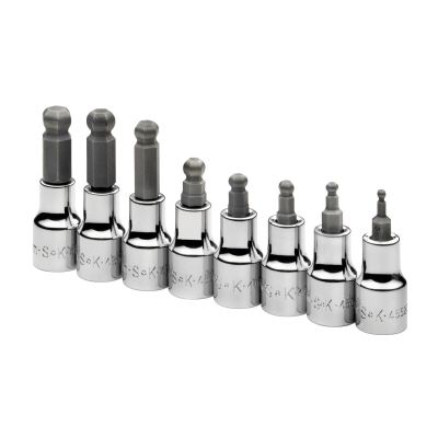 SKT19752 image(0) - S K Hand Tools BALL HEX BIT SKT SET 8PC MET 3MM-10MM