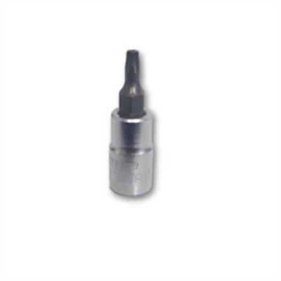 VIMPFS4TR15 image(0) - VIM Tools TR15 Tamper Proof TORX Gun Metal Gray Bit, Satin Chrome 1/4 Inch Square Drive Bit Holder