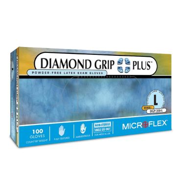 MFXDGP350XS image(0) - Microflex DIAMOND GRIP PLUS LATEX GLOVES XS 100PK