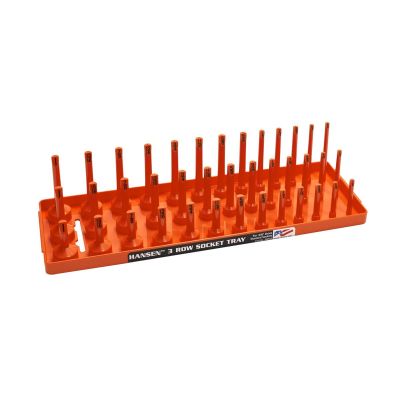 HNE38053 image(0) - Hansen Global 3/8" SAE 3-Row Socket Tray - Orange