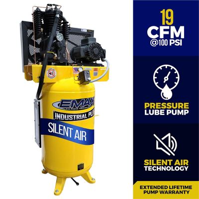 EMXESP05V08I1 image(0) - EMAX EMAX 5 HP 1 PH 80 GALLON VERTICAL WITH AIR SILENCER-With Pressure Lube Pump