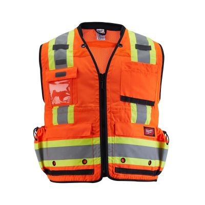 MLW48-73-5165 image(0) - Milwaukee Tool Class 2 Surveyor's High Visibility Orange Safety Vest - S/M