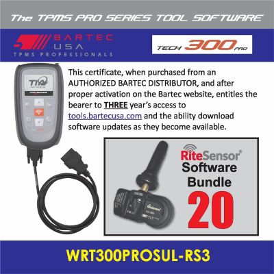 BATWRT300PROSULRS3E image(0) - Bartec USA 3 Year Software License for the Tech300PROC w/ 20 RITE-SENSORS