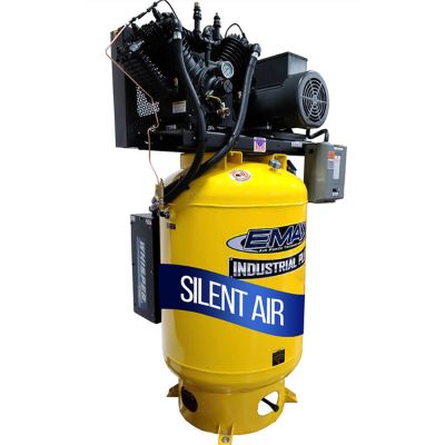 EMXESP10V120Y3 image(0) - Emax Industrial Plus 10 HP 3 PH 120 GALLON VERTICAL WITH AIR SILENCER-With 3CYL Pressure Lube Pump