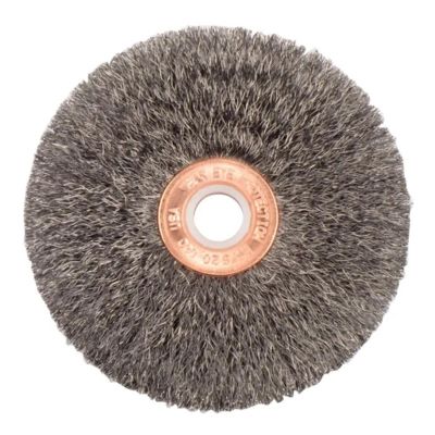 WEI15543 image(0) - Weiler 3" SMALL DIAMETER CRIMPED WIRE WHEEL, .008" STEEL FILL, 1/2" ARBOR HOLE