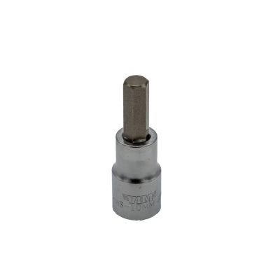 VIMHMS-10MM image(0) - VIM Tools 10 mm Hex Bit, Satin Chrome 1/2 Inch Square Drive Bit Holder