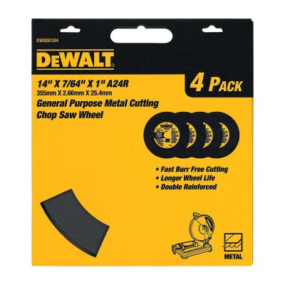 DWTDW8001B4 image(0) - DeWalt 14"X7/64"X1" HP CHOP SAW WHL 4PK