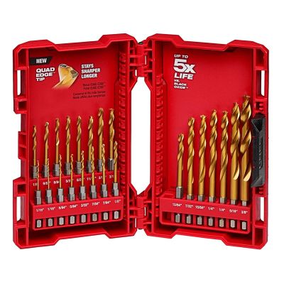 MLW48-89-4631 image(0) - Milwaukee Tool SHOCKWAVE Impact Duty RED HELIX Titanium Drill Bit Set &hyphen; 23PC