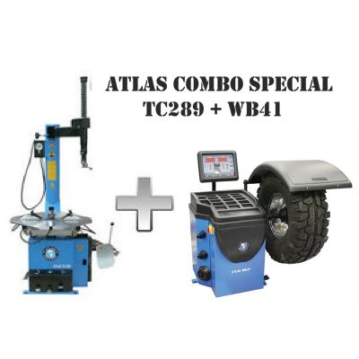 ATETCWB-COMBO2-FPD image(0) - Atlas Automotive Equipment Atlas Equipment TC289 Rim Clamp Tire Changer + WB41 Wheel Balancer Combo Package