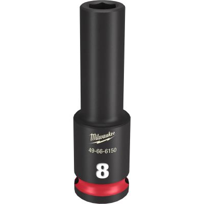 MLW49-66-6150 image(0) - Milwaukee Tool SHOCKWAVE Impact Duty  3/8"Drive 8MM Deep 6 Point Socket