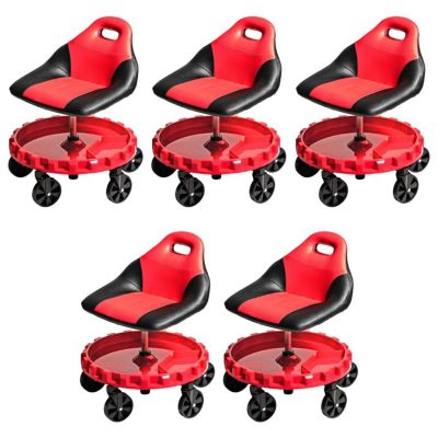 TRX9-270001 image(0) - Traxion 2-700 ProGear Mobile Rolling Gear Race Seat with Tray and Five All Terrain Casters - Red - 5 Pack