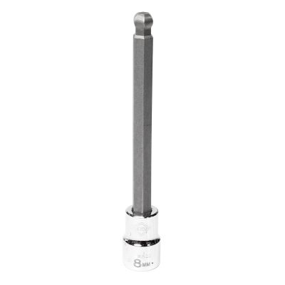 MAY16522 image(0) - Mayhew Mayhew 8 MM Metric Ball Hex Medium Insert Socket Bit, 3/8-Inch Drive