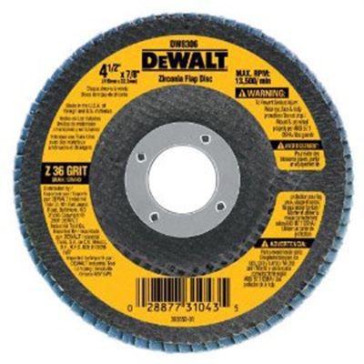 DWTDW8312 image(0) - DeWalt 4.5"60gt Zirc T29 Flap Disc