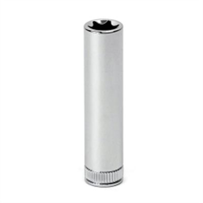 VIMVDE10 image(0) - VIM Tools E10 Deep TORX Socket, 1/4 Inch Square Drive, 2 Inch Long with Knurl, Satin Chrome, VIM Brand