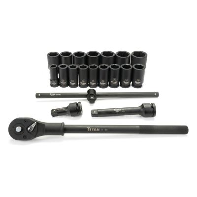 TIT44002 image(0) - Titan 20 pc. 3/4 in. Dr 6 pt. Metric Impact Socket Set