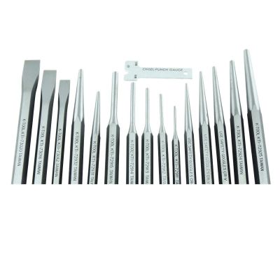 KTI72901K image(0) - K Tool International PUNCH & CHISEL SET 15 PC. IN KIT BAG