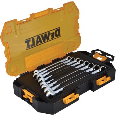 DWTDWMT3810 image(0) - DeWalt DEWALT TOUGH BOX 8PC METRIC COMBINATION WRENCH SET