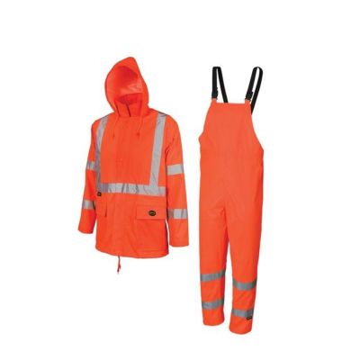 SRWV1080350U-2XL image(0) - Pioneer Pioneer - 150D Oxford Poly/PVC Waterproof Rainsuit - Hi-Vis Orange - Size 2XL