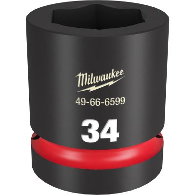 MLW49-66-6599 image(0) - Milwaukee Tool SHOCKWAVE Impact Duty  1"Drive 34MM Standard 6 Point Socket