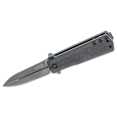 KER3960 image(0) - Kershaw Barstow Assisted Open Liner Lock Spear Point Blade EDC Folding Pocket Knife with BlackWash Finish - Black