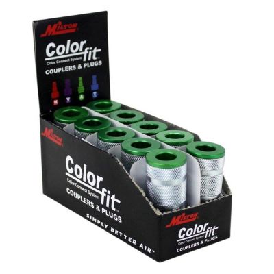 MIL776AC image(0) - Milton Industries ColorFit Couplers, A-style Green, 1/4" NPT Male,