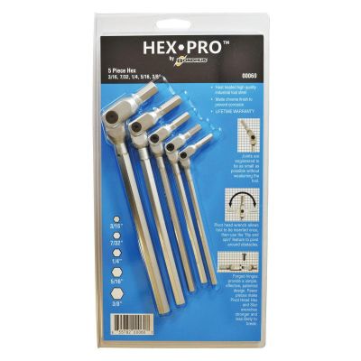 BND00060 image(0) - Bondhus Corp. 5PC HEX PRO PIVOT HEAD INCH HEX WRENCH SET