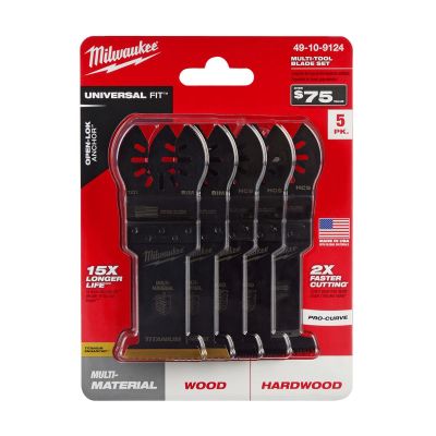 MLW49-10-9124 image(0) - Milwaukee Tool Milwaukee OPEN-LOK 5PC Oscillating Blade Set