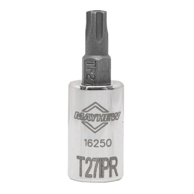 MAY16250 image(0) - Mayhew Mayhew T27IPR Tamper Torx Plus® Short Insert Socket Bit, 1/4-Inch Drive