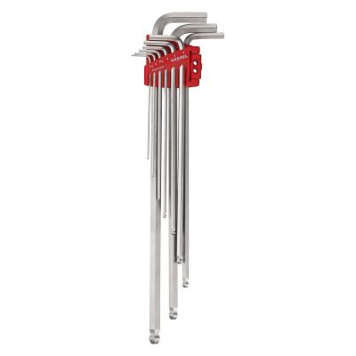 VES8309BPXLU image(0) - Vessel Tools Ball Point Hex L-Key Wrench (Extra Long Type) 9PC. Set No.8309BP-XLU