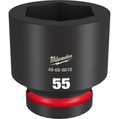 MLW49-66-6610 image(0) - Milwaukee Tool SHOCKWAVE Impact Duty  1"Drive 55MM Standard 6 Point Socket