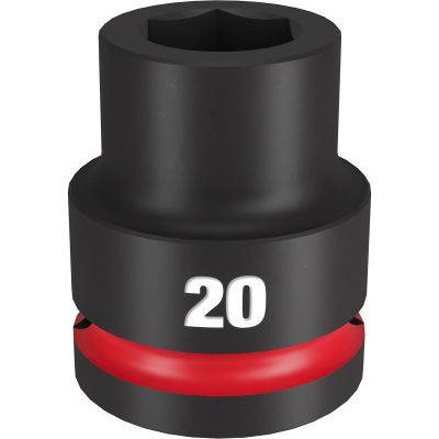 MLW49-66-6358 image(0) - Milwaukee Tool SHOCKWAVE Impact Duty  3/4"Drive 20MM Standard 6 Point Socket